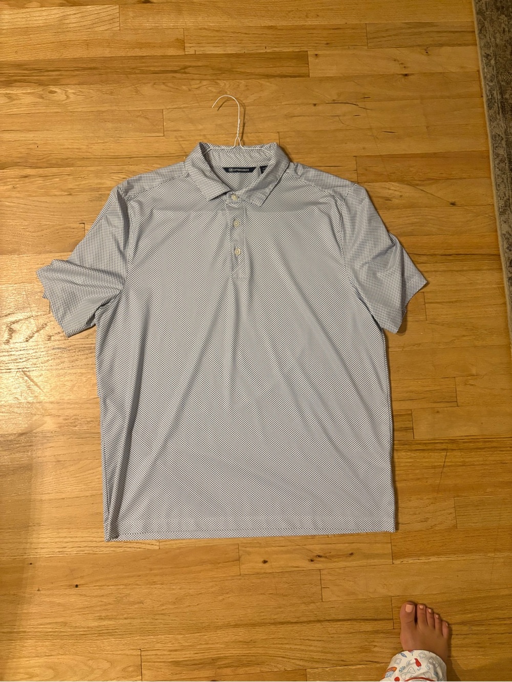 NWOT Cutter & Buck Light Blue Micro-Pattern Polo